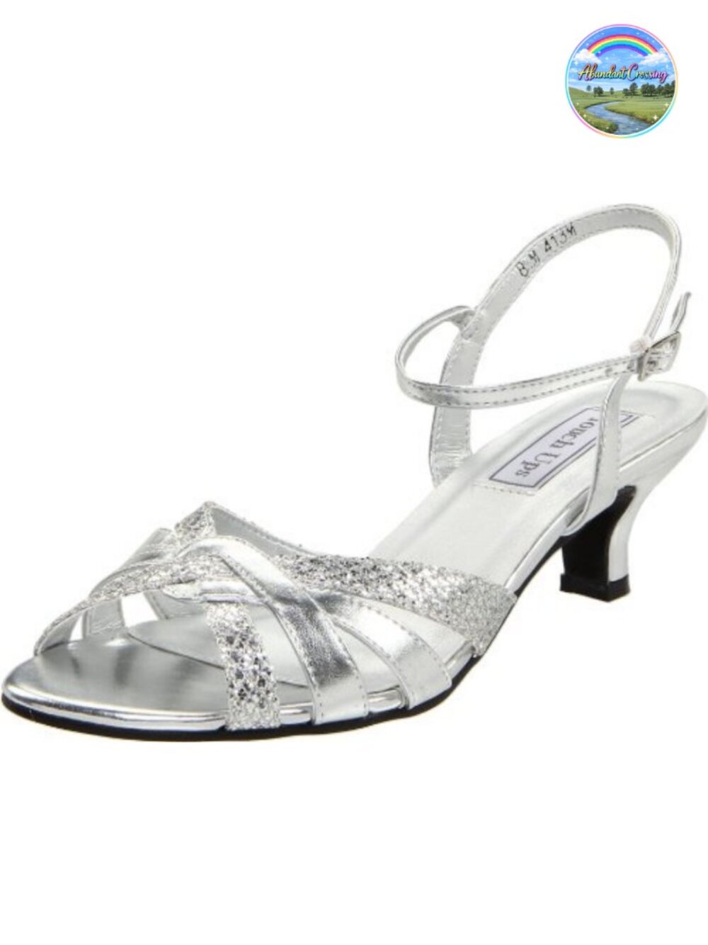 Touch Ups Women's Jane Ankle-Strap Heeled Sandal in Silver Glitter